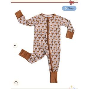 Little Sleepies Bamboo Zippy Romper Rust Rainbow 18-24m Cozy Neutral Unisex Pjs